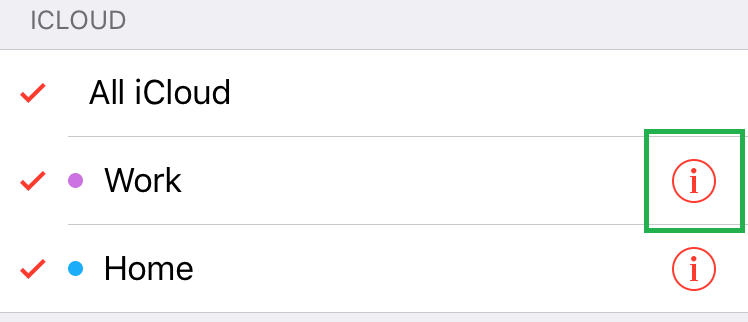iCloud calendar info